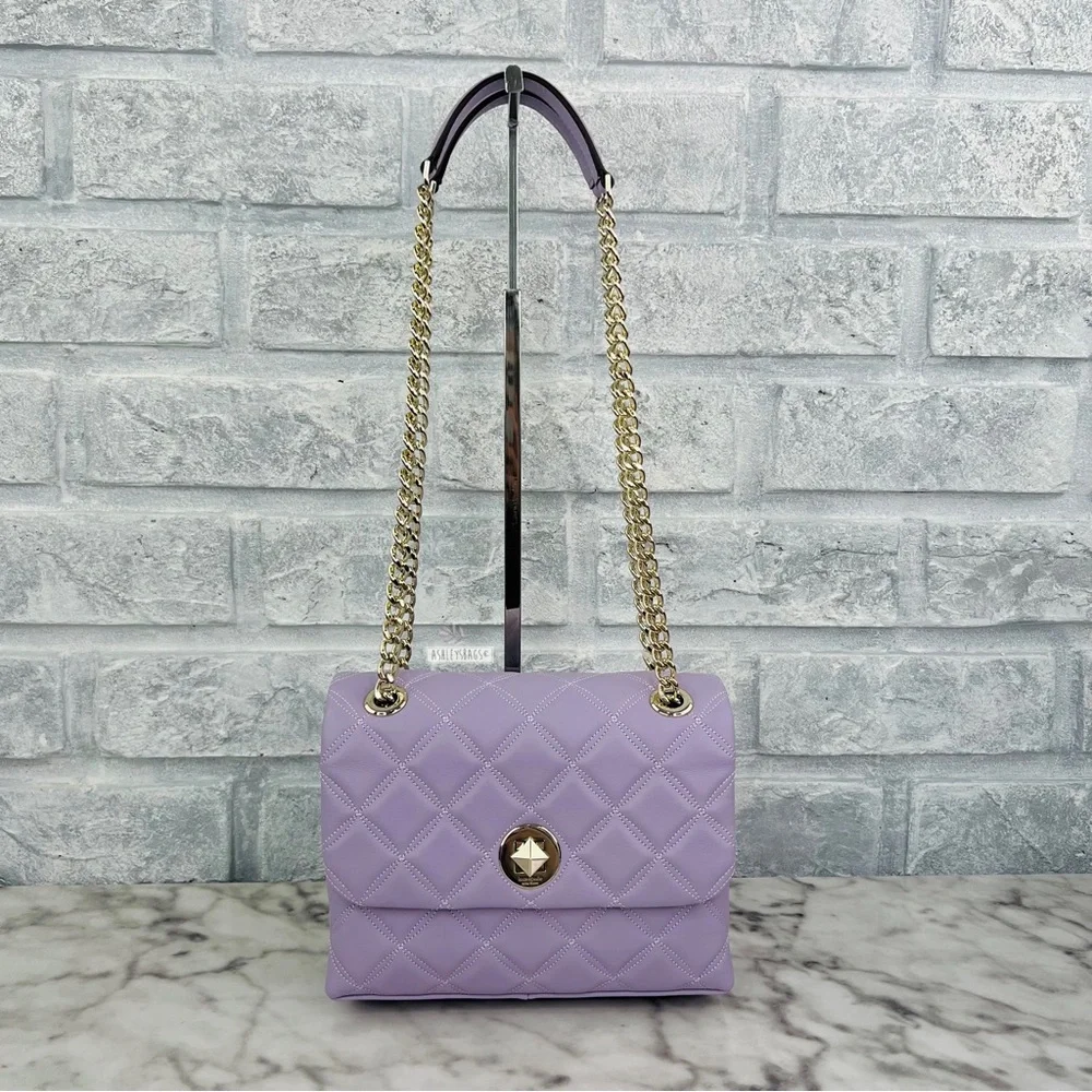 Kate Spade Natalia Small Flap Chain Shoulder Bag Crossbody In Lilac Frost